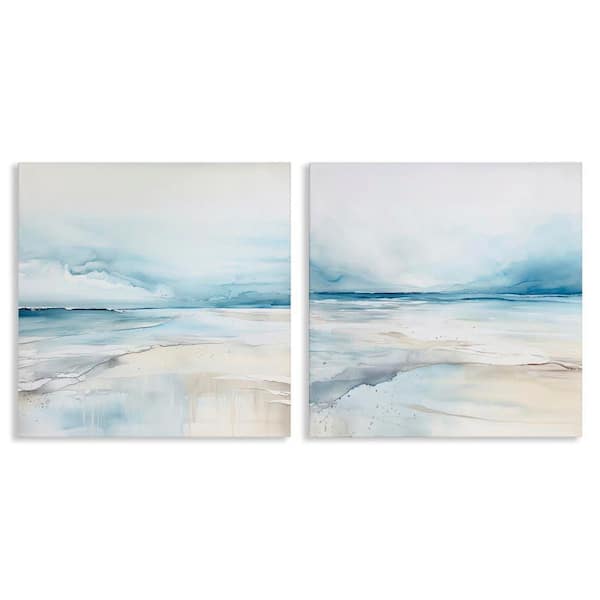 Ocean Tide Abstraction by Irena Orlov 2-Pieces Unframed Coastal Graphic Art Print 24 in. x 24 in.