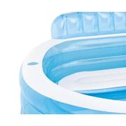 7.08 ft. x 88 in. Round Family Lounge Inflatable Pool with Built In Bench and 120-Volt Electric Air Pump