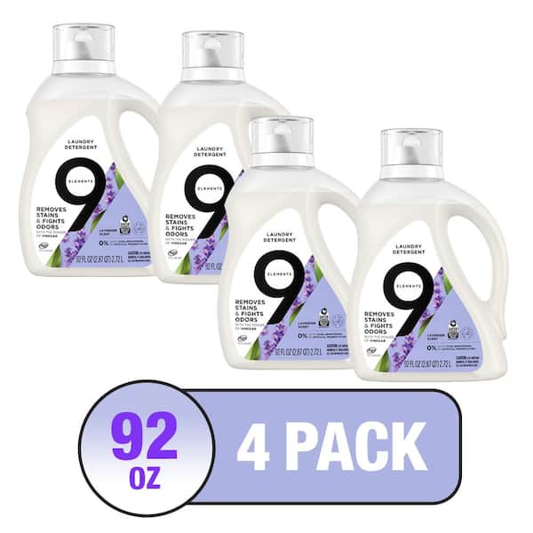 Elements Natural Vinegar HE Lavender Scent Liquid Laundry Detergent, 92 fl. oz., 4-Pack