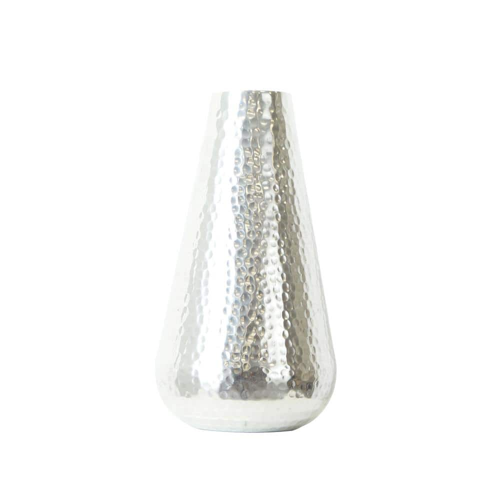 Nearly Natural 12 in. Aluminum Tear Drop Flower Vase 875 - The Home Depot