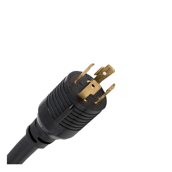 LifeSupplyUSA 10 ft. 4-Prong 30 Amp Generator Extension Cord 10AWG x 4 125-Volt/250-Volt STW Hook and Loop Strap UL Approved (5-Pack)