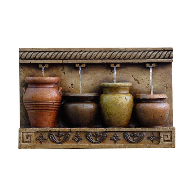 Fountain Cellar Colorful Pots Wall Water Fountain