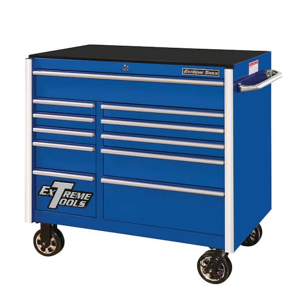 Extreme Tools RX Series 41 in. 11-Drawer Roller Cabinet Tool Chest in Blue
