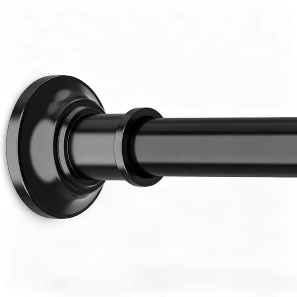 Adjustable Stainless Steel Spring Tension Rods 30 to 100 inch,Black Tension Curtain Rod for Bathroom Windows