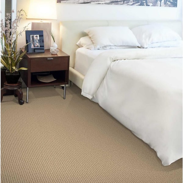 Hampton Rib - Harvest - Brown 13.2 ft. 32 oz. Wool Loop Carpet - Installation Required