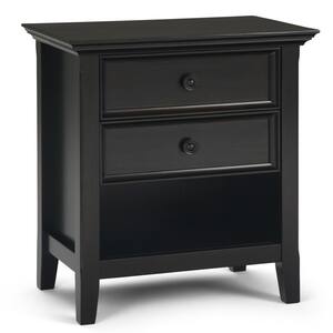 Amherst 24 in. Wide 2-Drawer Hickory Brown Solid Wood Transitional Bedside Nightstand Table