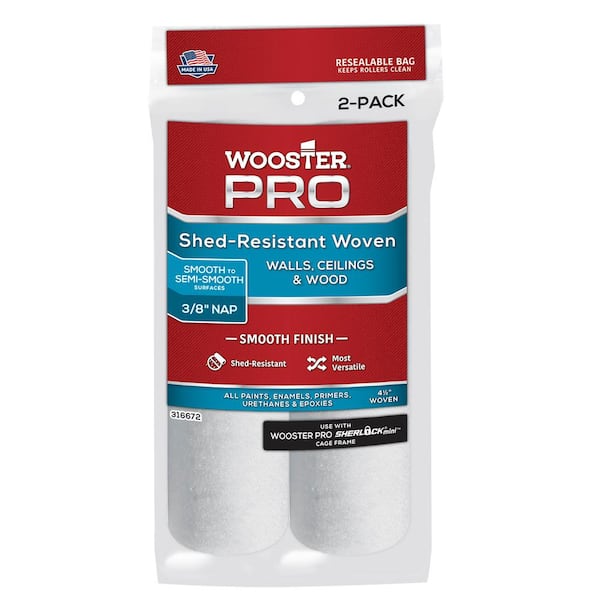 Wooster 4-1/2 in. x 3/8 in. High-Density Pro Woven Cage Frame Roller (2-Pack)