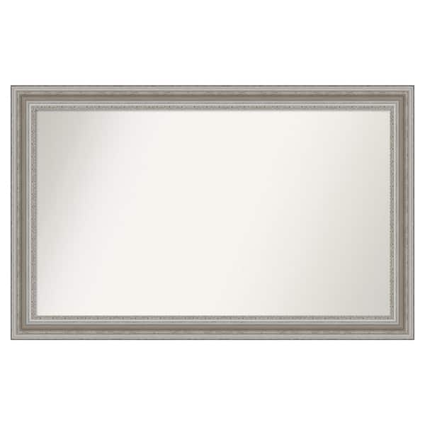 Amanti Art Parlor Silver 51.5 in. x 32.5 in. Cusom Non-Beveled Framed Bathroom Vanity Wall Mirror