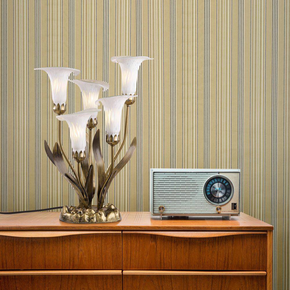 Calla Lilies 5-Light 20 in. White Hand Blown Glass Desk Lamp price history on PriceWatchPro
