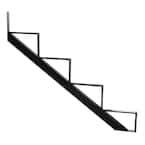 4-Steps Steel Stair Stringer black 7-1/2 in. x 10-1/4 in. (Includes 1 Stair Riser)