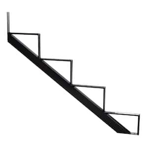 4-Steps Steel Stair Stringer black 7-1/2 in. x 10-1/4 in. (Includes 1 Stair Riser)