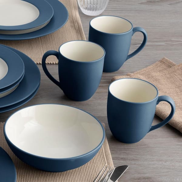 Noritake Colorwave Blue 4-Piece (Blue) Stoneware Rim Place Setting