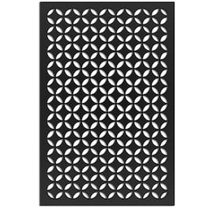 Moorish Circle 4 ft. x 32 in. Black Vinyl Decorative Screen Panel