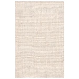 Natural Fiber Bleach/Ivory 6 ft. x 9 ft. Solid Woven Area Rug