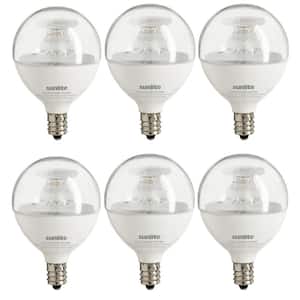 40-Watt Equivalent G16.5 Clear Dimmable Candelabra E12 Base LED Light Bulb 4000K (6-Pack)