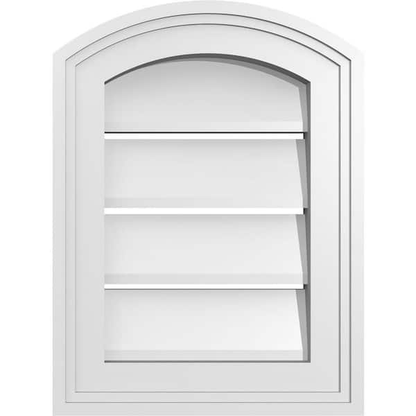 Ekena Millwork 12" x 14" Arch Top Surface Mount PVC Gable Vent: Non-Functional with Brickmould Frame