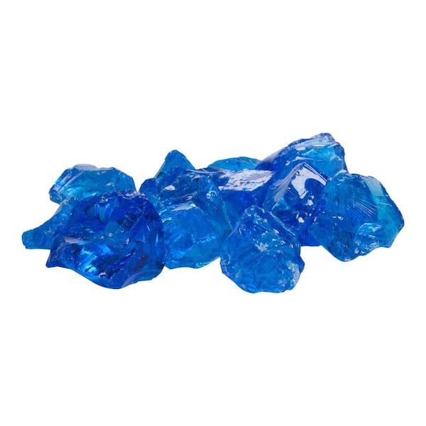 White Mountain Hearth DG1BUC Blue Clear Decorative Crushed Glass, 2.5-Pounds