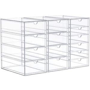 Stackable 14 Drawers Cosmetic Organizer Clear