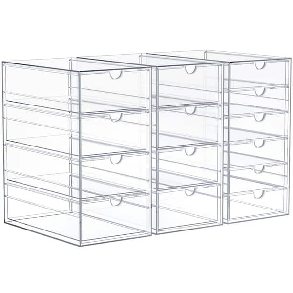 Stackable 14 Drawers Cosmetic Organizer Clear