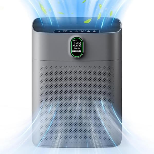 Unbranded 1076 Sq. Ft. Air Purifiers for Home with PM 2.5 Display Air Quality Sensor for Pet Hair, Double-sided Air Inlet in Gray