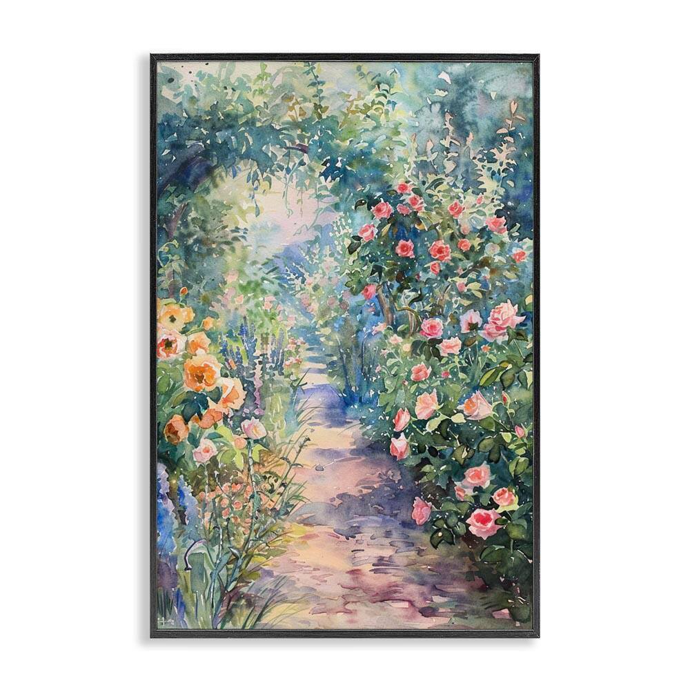 Spring Garden Archway by LSR Design Studio Black Framed Nature Giclee Art Print 18 in. x 12 in. price history on PriceWatchPro