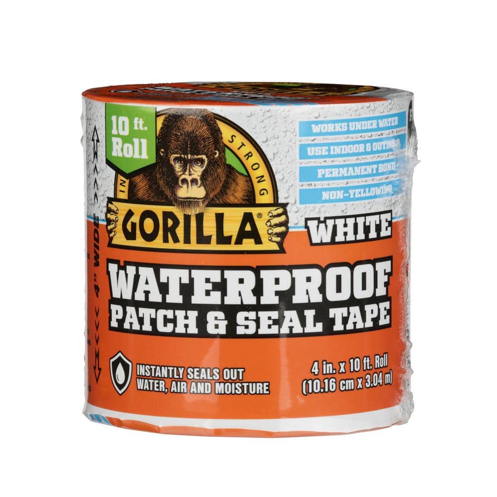 4 in. x 10 ft. White Waterproof Patch and Seal Tape (2-Pack)