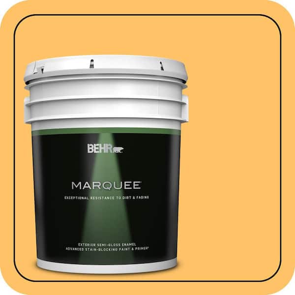BEHR MARQUEE 5 gal. #PPU6-06 Honey Locust Semi-Gloss Enamel Exterior Paint & Primer