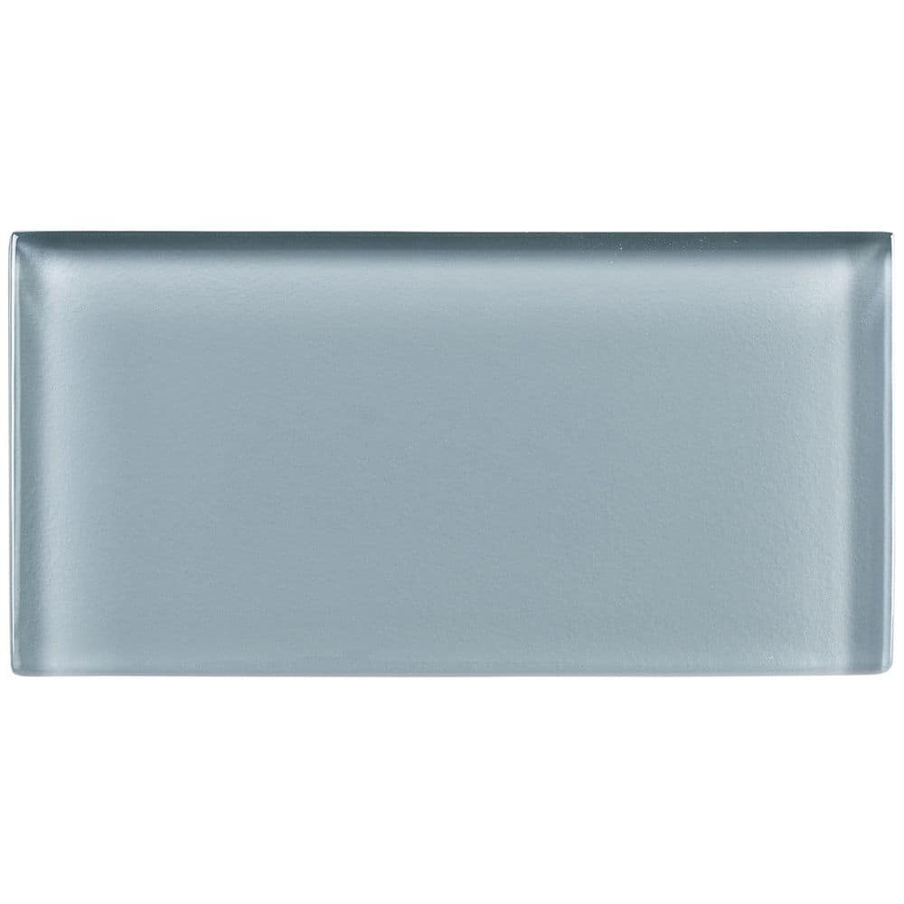 ANDOVA Enchant Joy Spark Blue Gray Glossy 3 in. x 6 in. Smooth Glass ...