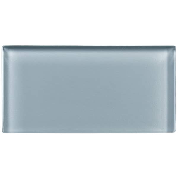 ANDOVA Enchant Joy Spark Blue Gray Glossy 3 in. x 6 in. Smooth Glass Subway Wall Tile (1.83 sq. ft./Case)