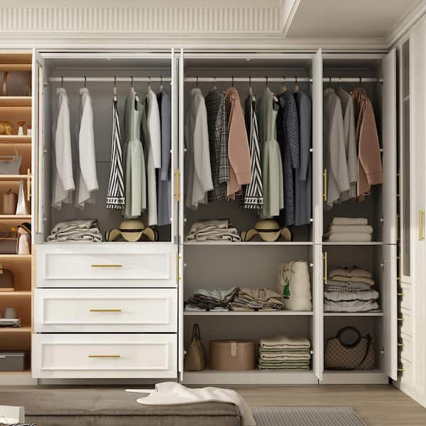 Large Armoire Combo Wardrobes Closet Storage Cabinet White