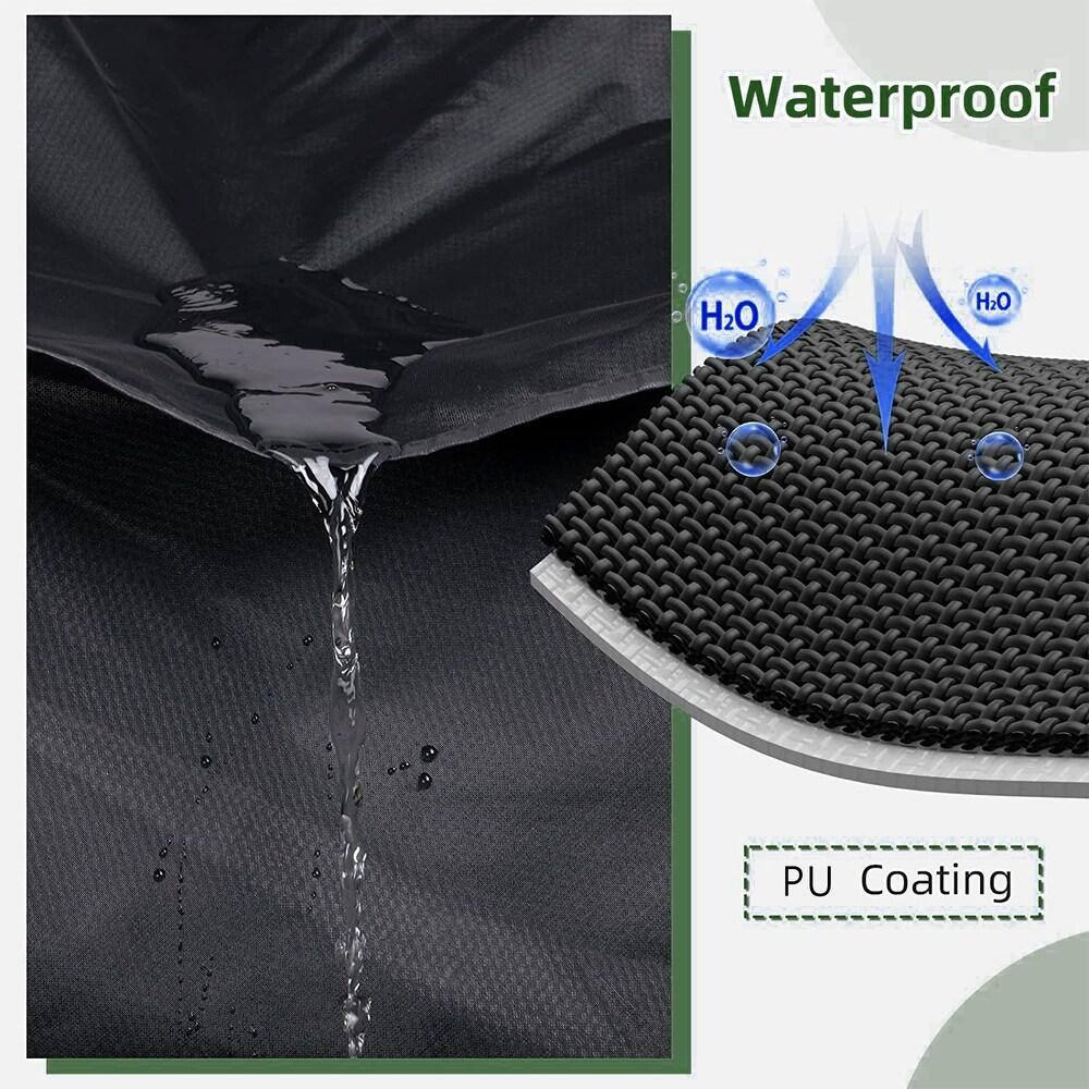 Black Heavy-Duty Waterproof Outdoor Furniture Cover, 110" x 84" x 28"
