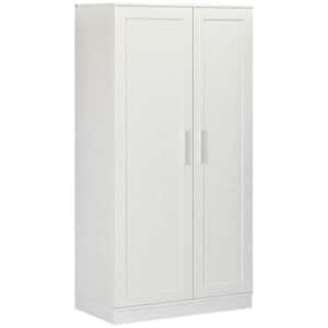Kitchen Pantry White 14-Tier Freestanding Cupboard with 2-Doors, Adjustable Shelves for Living Room, Dining Room