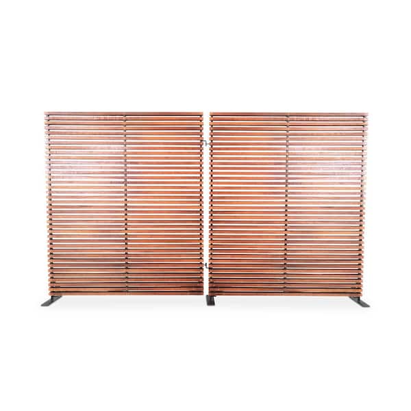 Elara 72 in. Brown 2-Panel Room Divider