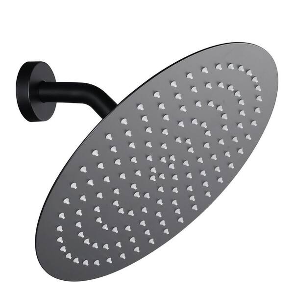 1-Spray Pattern with 1.75 GPM 12 in. Wall Mount Rain Fixed Shower Head in Matte Black