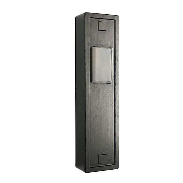 Wired Surface Mount Bronze Finish Doorbell Push Button with Illuminated LED Chime Button
