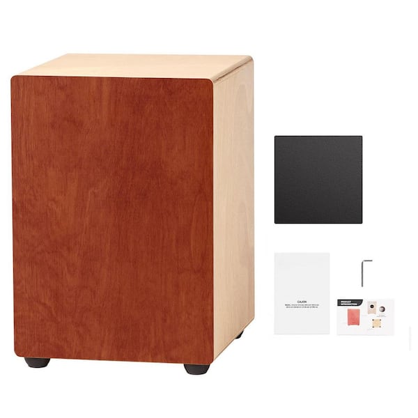 Cajon Box Drum 12 x 12 x 17 in. w/ Internal Guitar Strings Lightweight Wooden Percussion Box Portable Birch Wood Drum