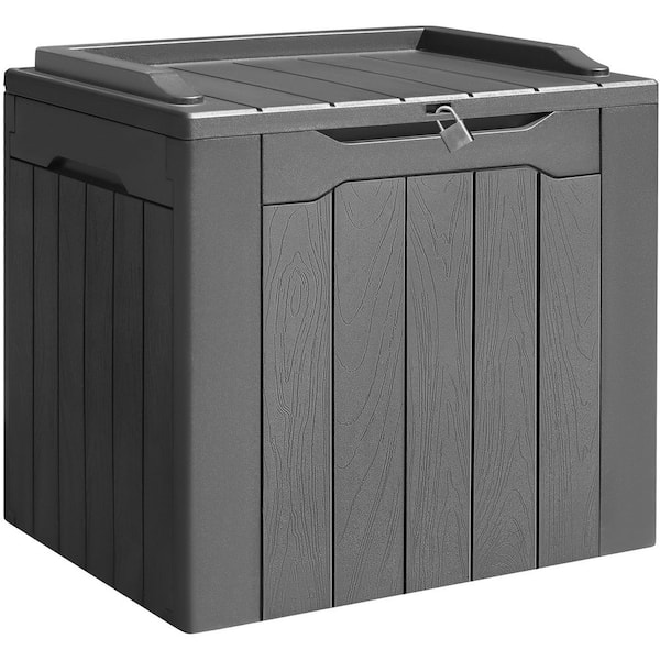 32 Gal. Lockable Resin Outdoor Deck Box for Package Delivery, Gray