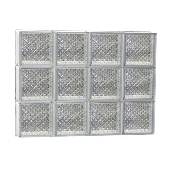 Clearly Secure 31 in. x 23.25 in. x 3.125 in. Frameless Non-Vented Diamond Pattern Glass Block Window