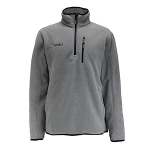 Quarter Zip Men's Large Grey Marble Polyester Fleece Pullover