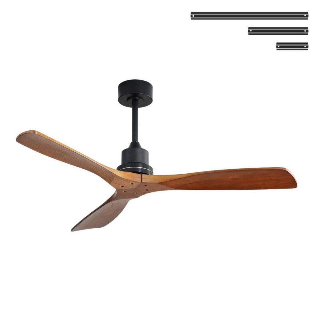 52 in. Indoor Brown Downrod Mount Ceiling Fan with APP & Alexa Control, 3 Blades, Reversible Quiet DC Motor, No Light price history on PriceWatchPro