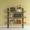 FABULAXE Industrial 67.5 in. Brown Wood and Metal 5-Shelf Etagere Bookcase  Open Storage Free Standing Bookshelf QI003995.L - The Home Depot