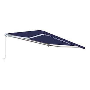 16 ft. Motorized Retractable Awning (120 in. Projection) in Dark Blue