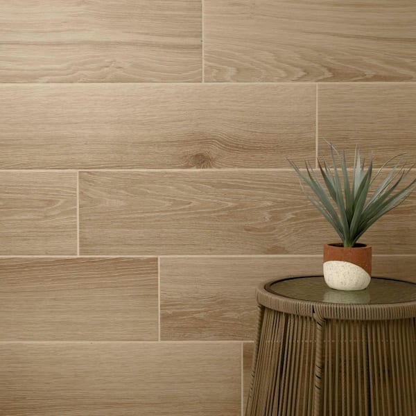 Modena Natural Beige 9 in. x 47 in. Matte Porcelain Floor Tile (11.75 sq. ft./Case)