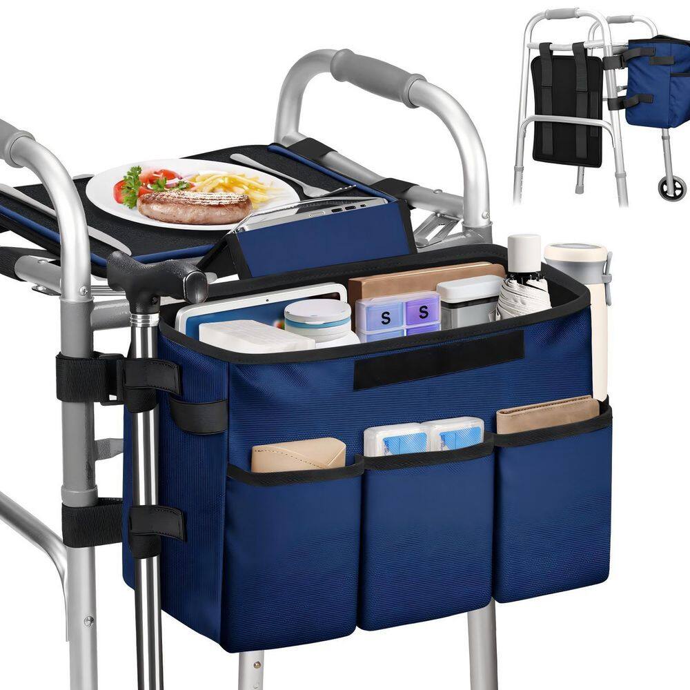 Water Resistant Walkers Bag with Phone and Crutch Holder, Removable Walker Tray for Folding Walker price history on PriceWatchPro