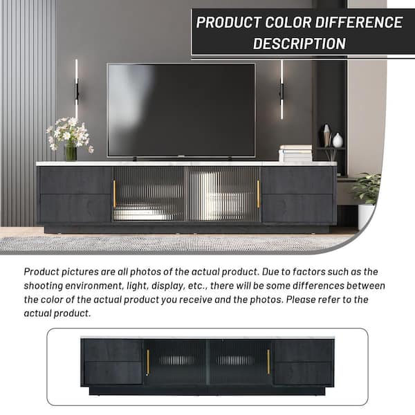 Harper & Bright Designs Black Modern TV Stand Fits TVs up to