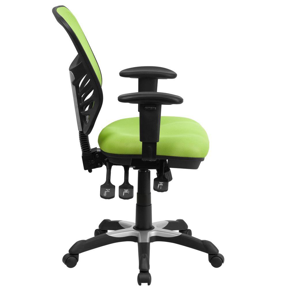 Mid-Back Green Mesh Adjustable Executive Swivel Office Chair