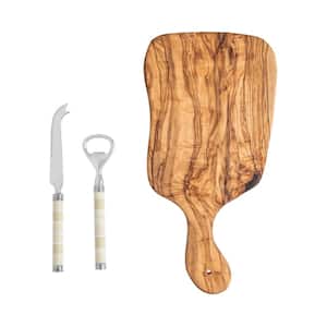 Jubilee Cheese Knife, Bottle Opener and Olive Wood Cheese Board Set - Shades of Light
