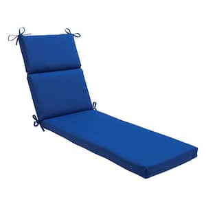 Solid 21 x 28.5 Outdoor Chaise Lounge Cushion in Blue Fresco