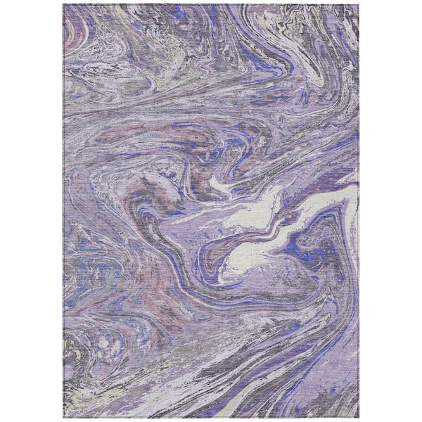 Chantille Machine Washable Indoor/Outdoor Abstract ACN1061 Lavender 10 ft. x 14 ft. Area Rug
