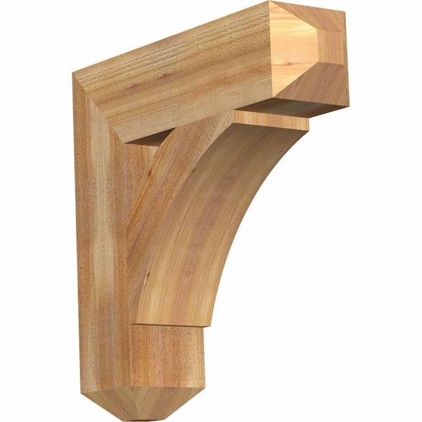 Ekena Millwork 6 in. x 24 in. x 24 in. Western Red Cedar Thorton Craftsman Rough Sawn Bracket